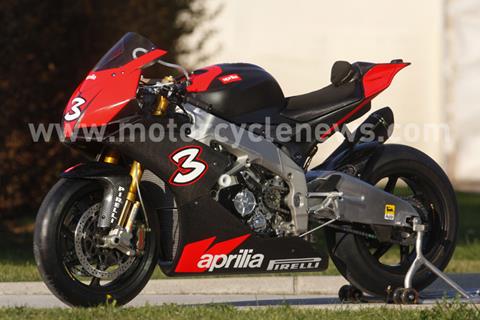 Aprilia wheel out liveried-up RSV4 WSB racer