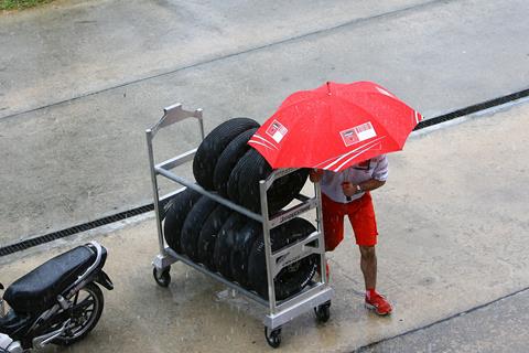 Rain stops testing in Qatar