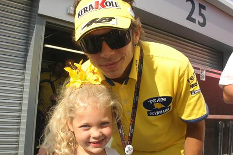 My daughter with Valentino Rossi