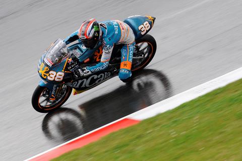 German MotoGP: Bradley Smith splashes to front row