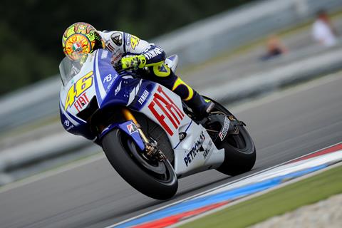 Brno MotoGP: Valentino Rossi claims pole despite late crash