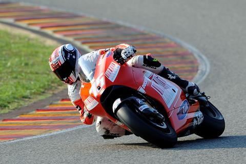 Mattia Pasini crashes twice during Ducati test