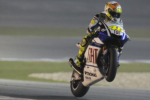 Valentino Rossi dazzles under Qatar floodlights