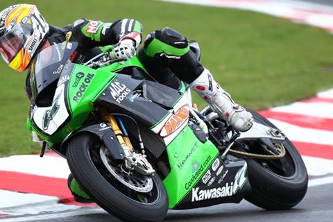 Gary Mason at NW200 on MSS Colchester Kawasaki 