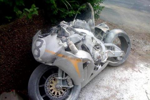 Guy Martin's crashed Honda