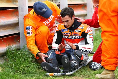 British MotoGP: Dani Pedrosa’s title hopes suffer big blow