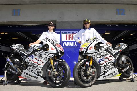 Is your photo on Rossi and Lorenzo's Laguna Seca Yamaha M1s?