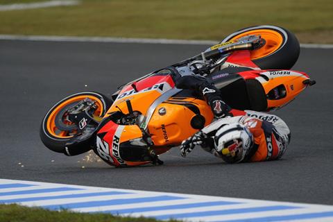 Dani Pedrosa crash pics