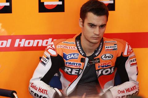 Dani Pedrosa heads for more shoulder checks