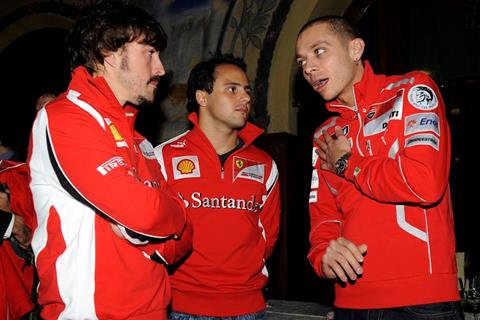 Valentino Rossi pictured in Ducati red