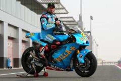 John Hopkins back on a Suzuki MotoGP bike