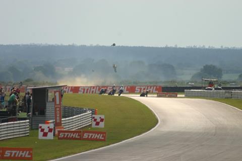 Simon Andrews' bike taking off!