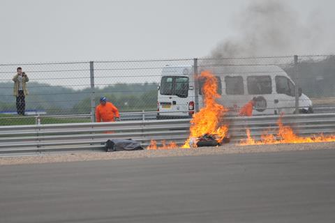 Badovini's crash at Silverstone