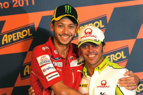 Rossi and Stoner pay tribute to Loris Capirossi