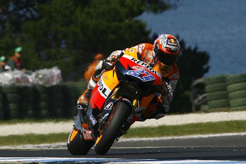 Australia MotoGP: Casey Stoner fastest after early crash 