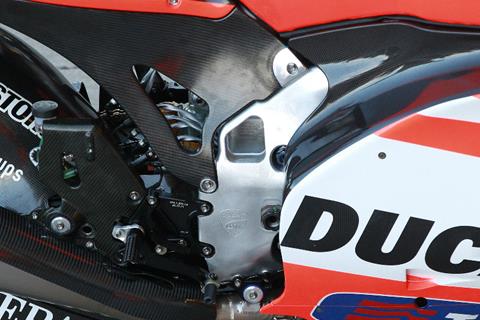 First pic: Ducati’s new twin spar aluminium frame 