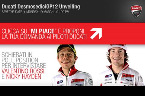 Facebook launch for Ducati GP12