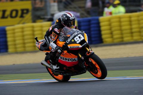 Le Mans MotoGP: Marquez on pole despite crash