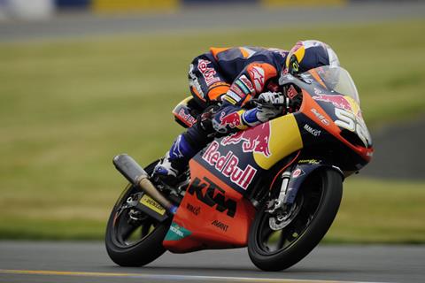 British MotoGP: Danny Kent leads wet first practice