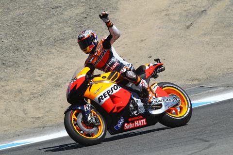 US MotoGP: Casey Stoner equals Mike Hailwood’s victory tally 