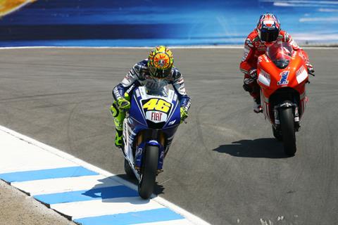 Valentino Rossi and Casey Stoner clash over Laguna ’08 again 