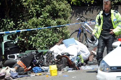 Pictures from scene of Bray Hill Senior TT crash