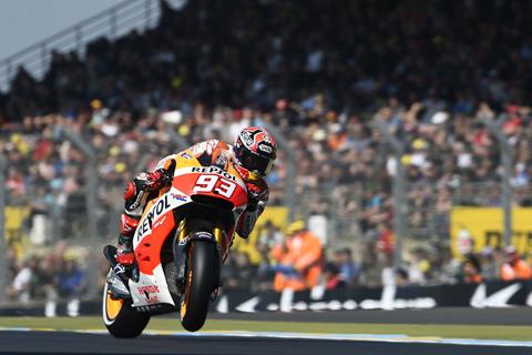 Le Mans MotoGP: Marquez battles to another win