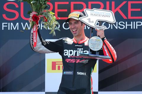 Laguna WSB Race 1: Melandri leads Aprilia one-two at Laguna Seca