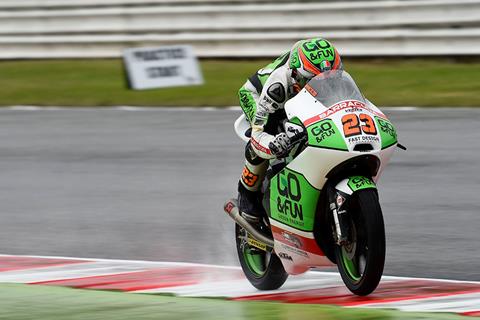 Malaysia Moto3: Antonelli on top of rain-hit session