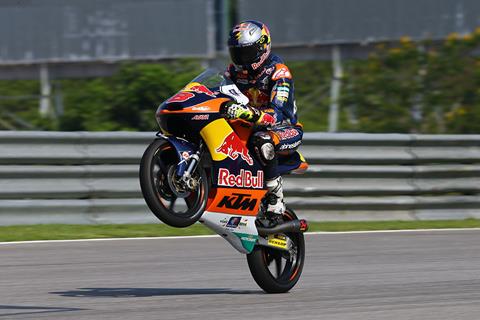 Malaysia Moto3: Miller takes command of pole in heavy traffic