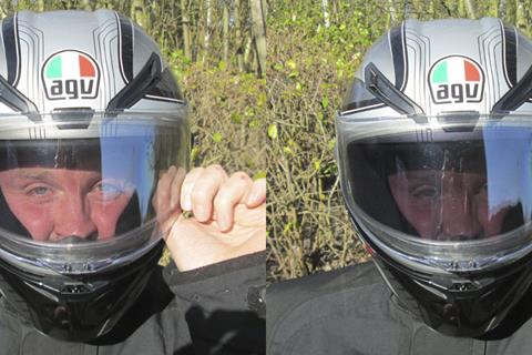 Watch AGV's new visor go dark at the press of a button