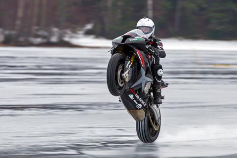 128mph ice wheelie sets record