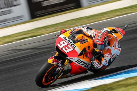 Marquez takes pole from Lorenzo