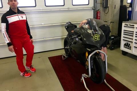 Byrne and Irwin take to track for the first time on PBM Ducatis