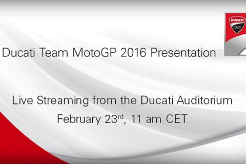 Watch: Ducati to unveil 2016 MotoGP machines