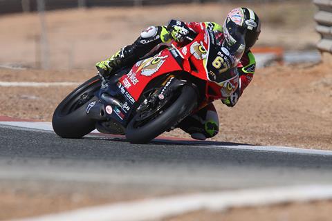 Shakey and the Be Wiser Ducati on track at Cartagena this morning - briefly!