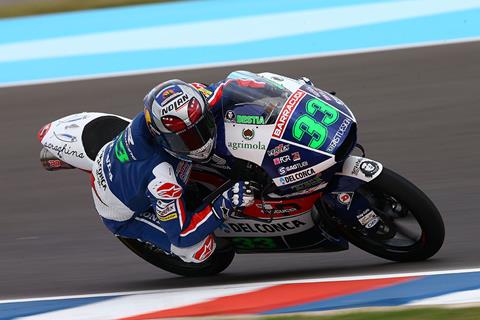 Bastianini tops Moto3 action