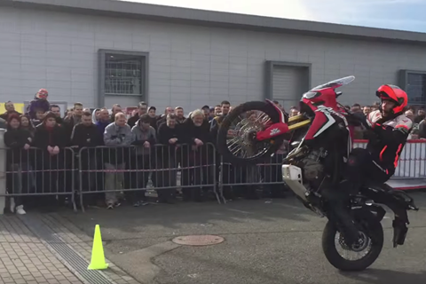 Honda Africa Twin makes an unlikely stunt bike