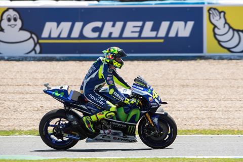 Yamaha have encouraging day on development Michelins