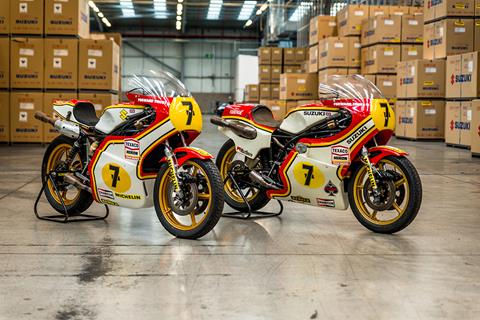 Barry Sheene's Suzukis land at Oliver's Mount