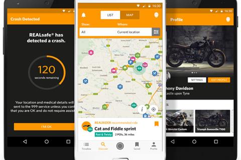 New app REALRIDER introduces life-saving crash detection technology