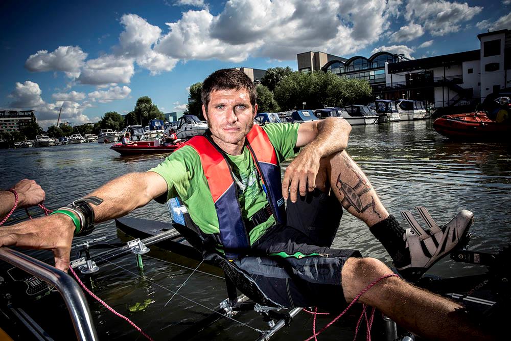 Two Man Ride with Floating Pedal Bicycle Boat Editorial Photo