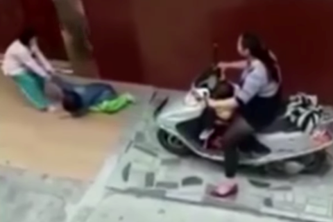 Woman rides over six-year-old girl in China