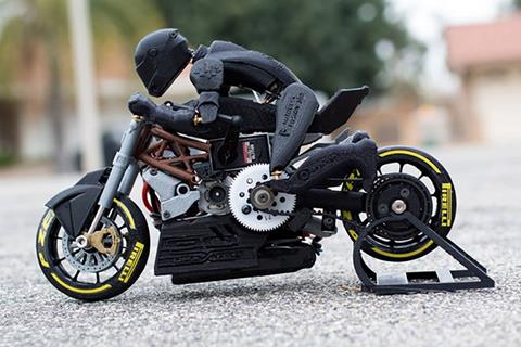 Here's your completely 3D printed RC motorcycle