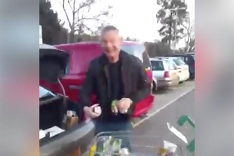 Video: Martin Clunes filmed parking in motorcycle bay