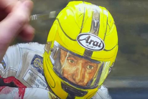 Video: Joey Dunlop oil painting timelapse