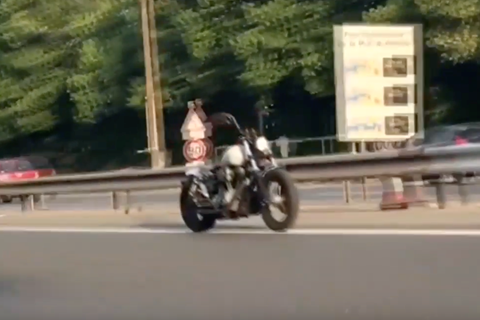 Ghost bike caught on video near Paris