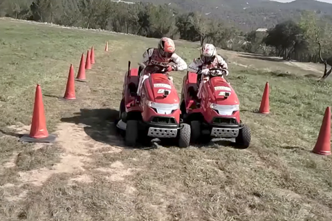 Video: Marquez and Pedrosa go head to head… on lawnmowers!