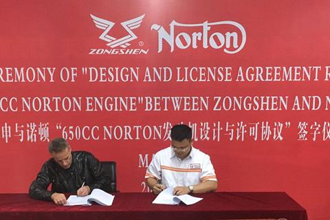 Norton design 650cc twin for Chinese firm