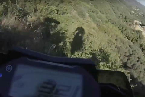 Video: The terrifying moment a biker rode off a mountain